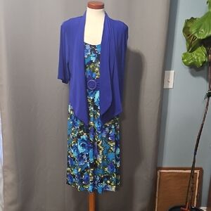 Madison Leigh Blue and Green Floral Skirt Set